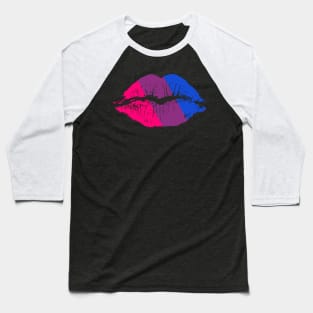 Bi Pride Flag LGBT Party Retro Lips Baseball T-Shirt